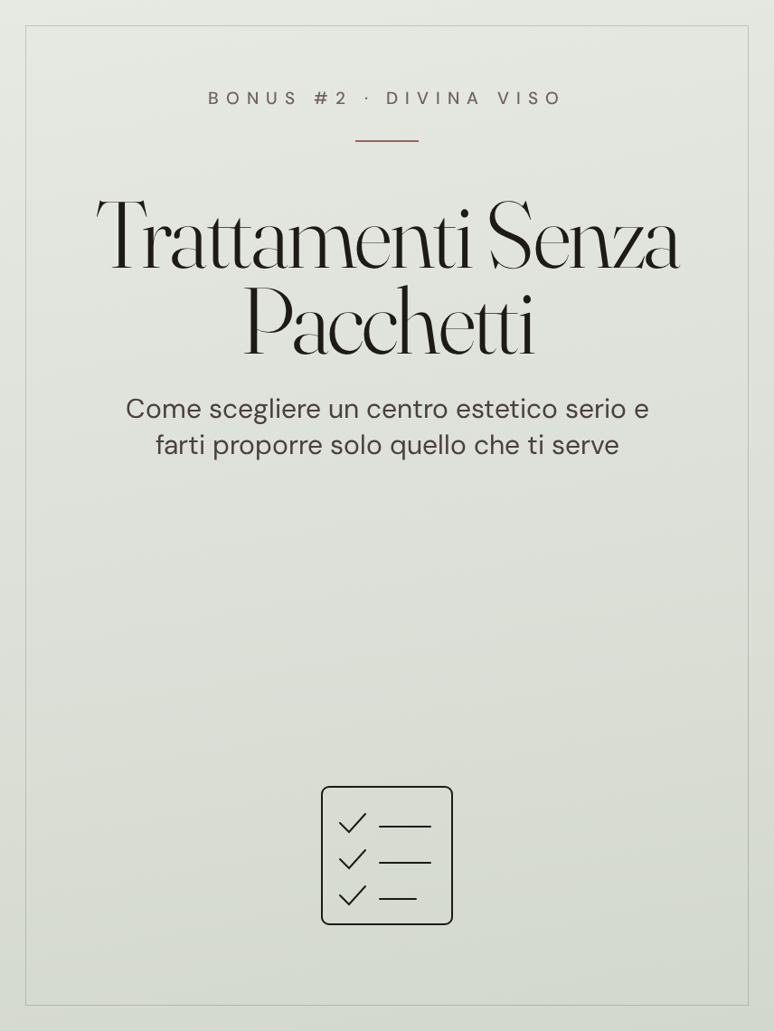 Copertina del bonus Trattamenti Senza Pacchetti